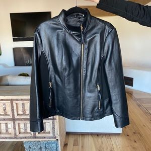 via spiga black leather jacket